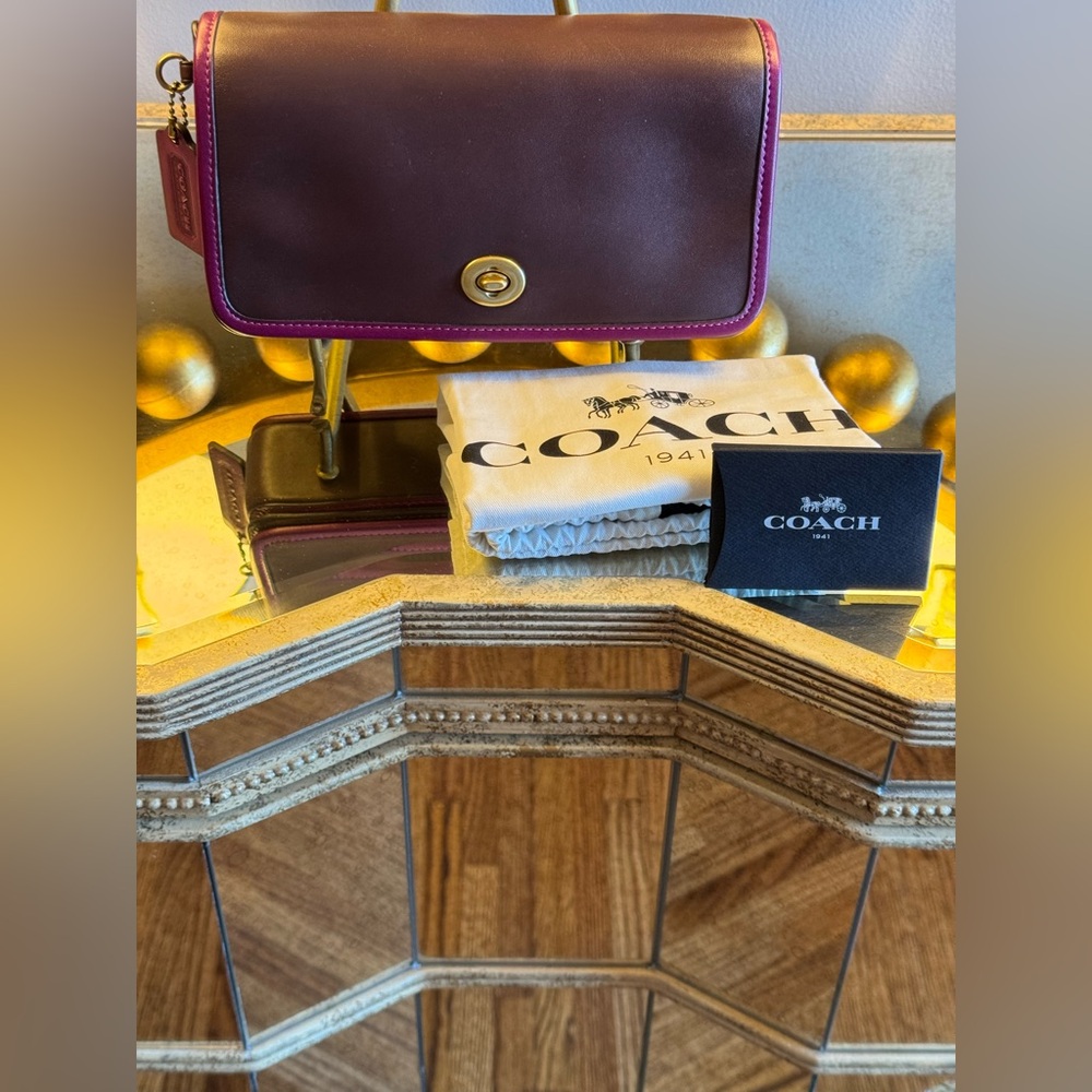 AUTHENTIC Coach Dinky Colorblock - Limited Edition GloveTanned Leather Bag - Picture 2 of 15